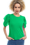Bias Blouse With Draped Puff Sleeve