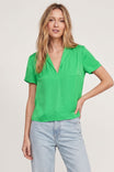 Notched Collar Crop Blouse