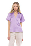 Pullover Blouse With Puff Sleeves