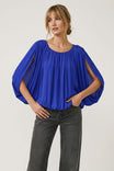 Grecian Drape Bubble Blouse