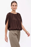 Grecian Drape Bubble Blouse
