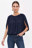 Grecian Drape Bubble Blouse
