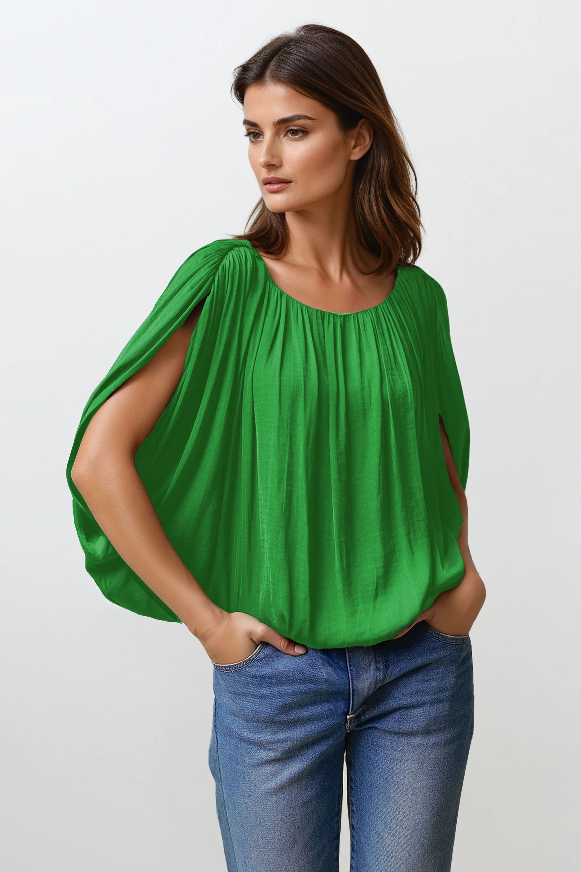 新品未使用deres 16th bottle neck drape blouse deres / bottle neck drape blouse 16th