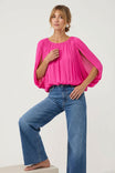 Grecian Drape Bubble Blouse