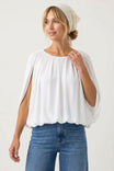 Grecian Drape Bubble Blouse