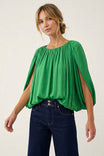 Grecian Drape Bubble Blouse