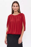 Grecian Drape Bubble Blouse