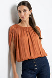 Grecian Drape Bubble Blouse