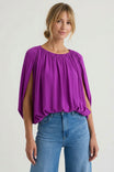 Grecian Drape Bubble Blouse