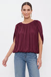 Grecian Drape Bubble Blouse