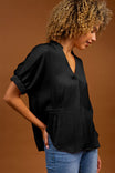 Oversized Boxy Blouse With Elastic Detail
