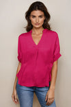 Oversized Boxy Blouse With Elastic Detail