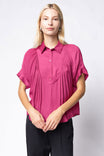 Short Sleeve Shirt With Front Bib Detail