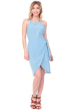 Front Wrap Tie Cross Back Dress