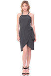 Front Wrap Tie Cross Back Dress