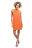 Satin Mock Neck Dress