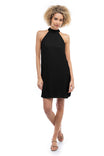Satin Mock Neck Dress