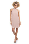 Satin Mock Neck Dress
