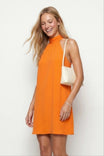 Satin Mock Neck Dress