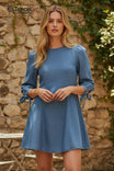 Tie Sleeve Tencel Mini Dress