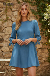 Tie Sleeve Tencel Mini Dress
