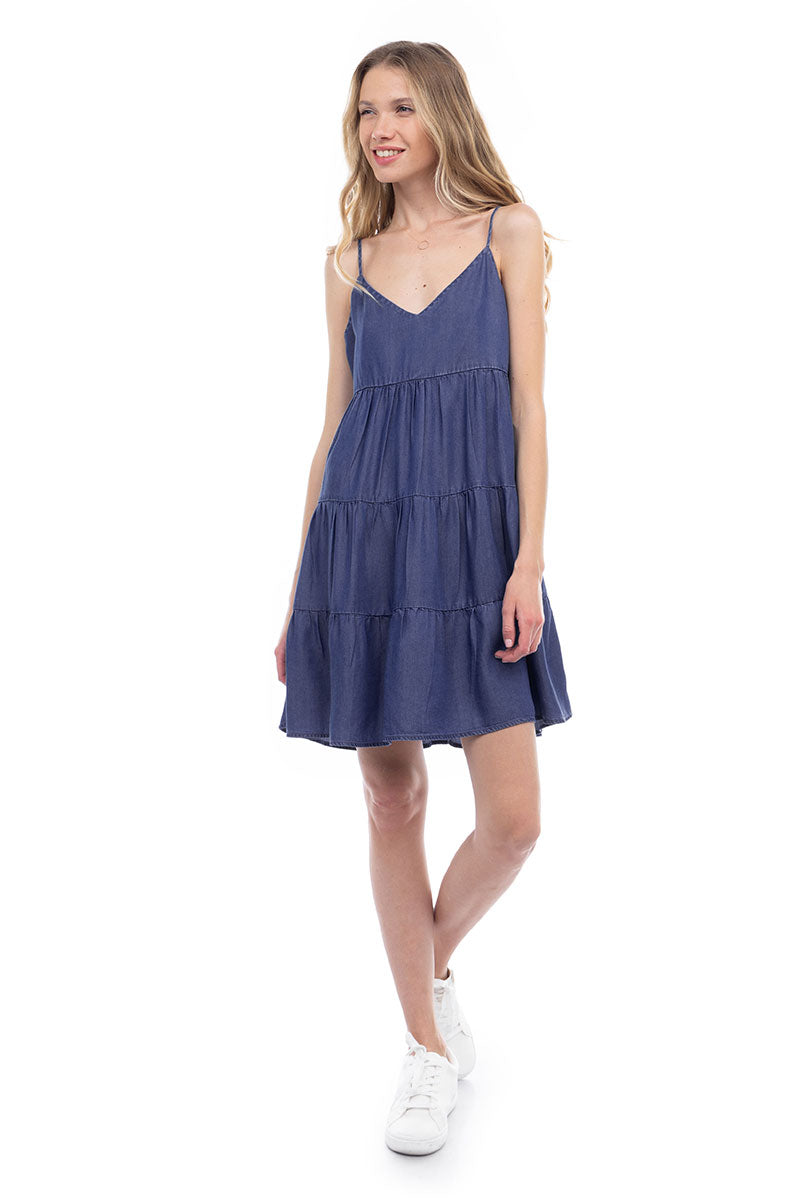 TENCEL Tiered Baby Doll Dress