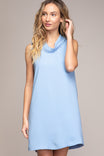 Rollover Neck Shift Dress