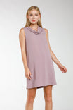 Rollover Neck Shift Dress