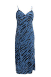 Zebra Print Midi Slip Dress