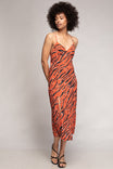 Zebra Print Midi Slip Dress