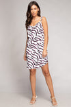Neon Zebra Cowl Mini Dress