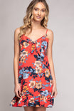 Floral Tie Front Dress
