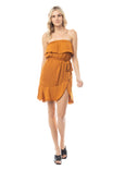Mini High-Low Tube Dress With Ruffled Hem