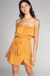 Mini High-Low Tube Dress With Ruffled Hem