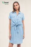 Tencel™ Bodice Overlay Mini Dress