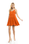 Tiered Sleeveless Flare Midi Dress