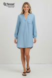 Mandarin Collar Shirt Dress