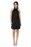 Mock Neck Faux Suede Shift Dress