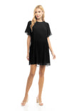 Short Sleeve Pleated Mini Dress - SU