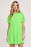 Short Sleeve Pleated Mini Dress - SU