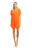 Short Sleeve Pleated Mini Dress - SU