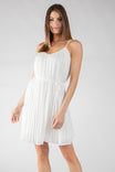 Pleated Cami Shift Dress With Self Tie Belt