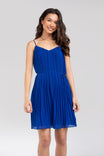 Pleated Cami Shift Dress With Self Tie Belt