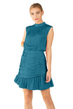 Tank Mini Mock Neck Dress With Ruched Skirt