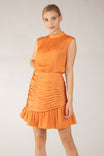 Tank Mini Mock Neck Dress With Ruched Skirt
