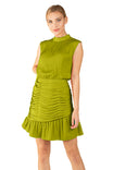 Tank Mini Mock Neck Dress With Ruched Skirt