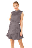 Tank Mini Mock Neck Dress With Ruched Skirt