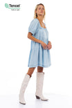 Short Sleeve Tiered Mini Dress