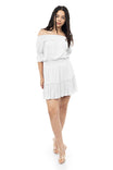 Off Shoulder Smocked Mini Dress