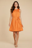 Mini Dress With Front Yoke Pleating Detail